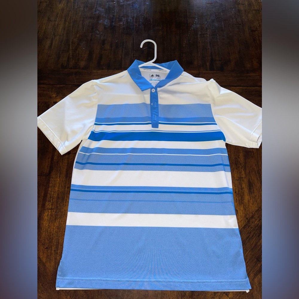 Adidas Climacool White/Blue Polo Men's Size: M